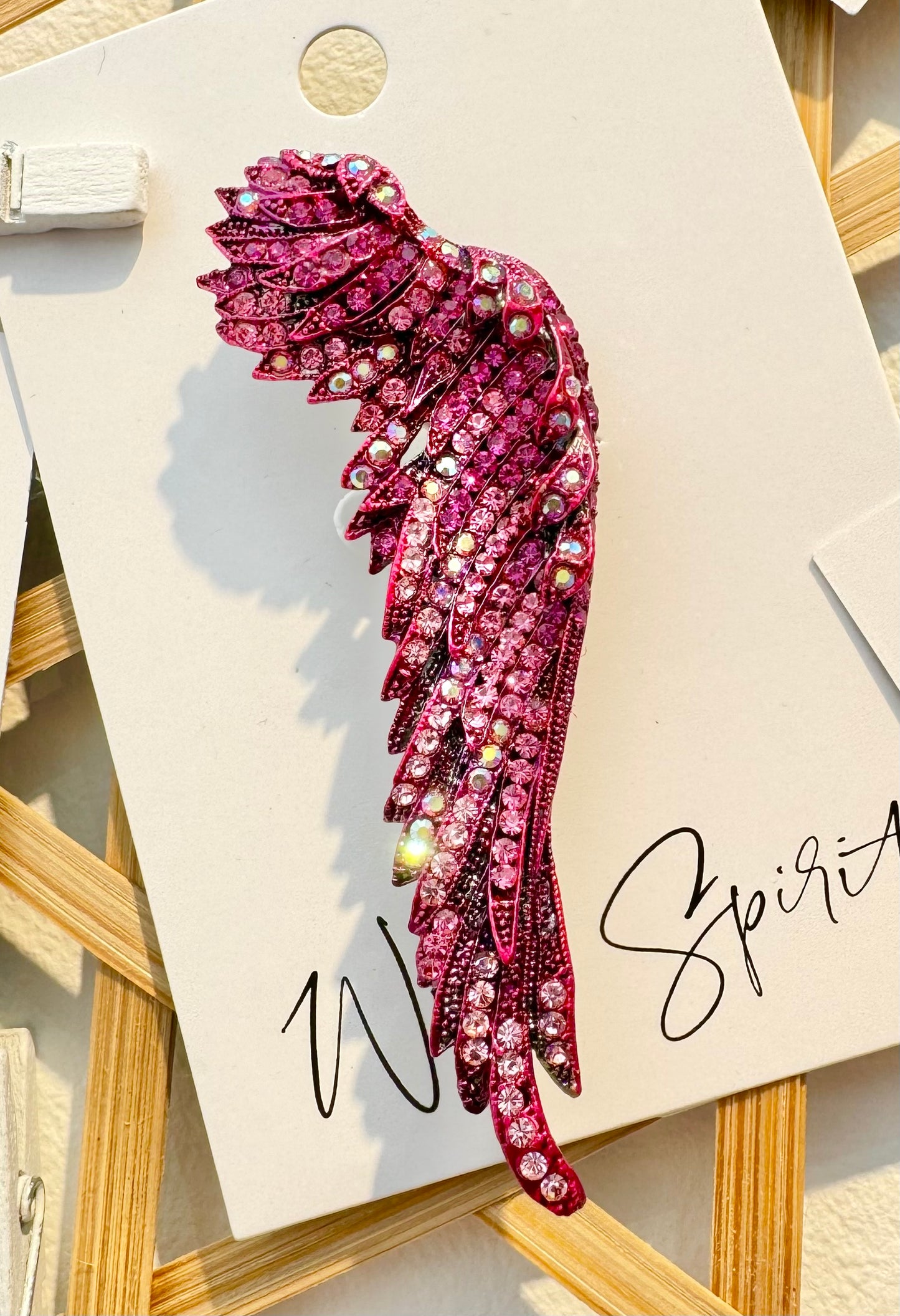 Pink Angel Wing Brooch