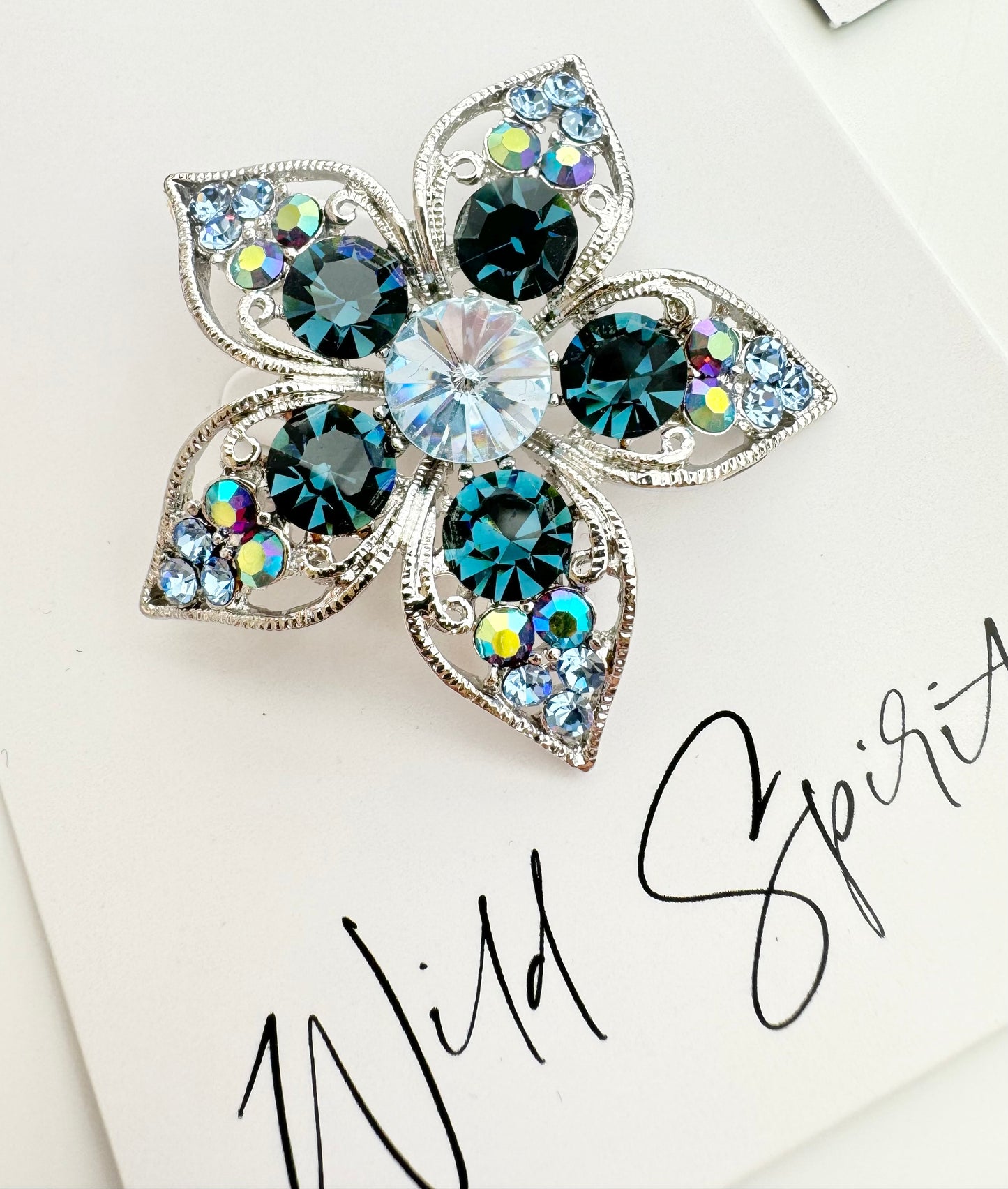 Blue Flower Brooch