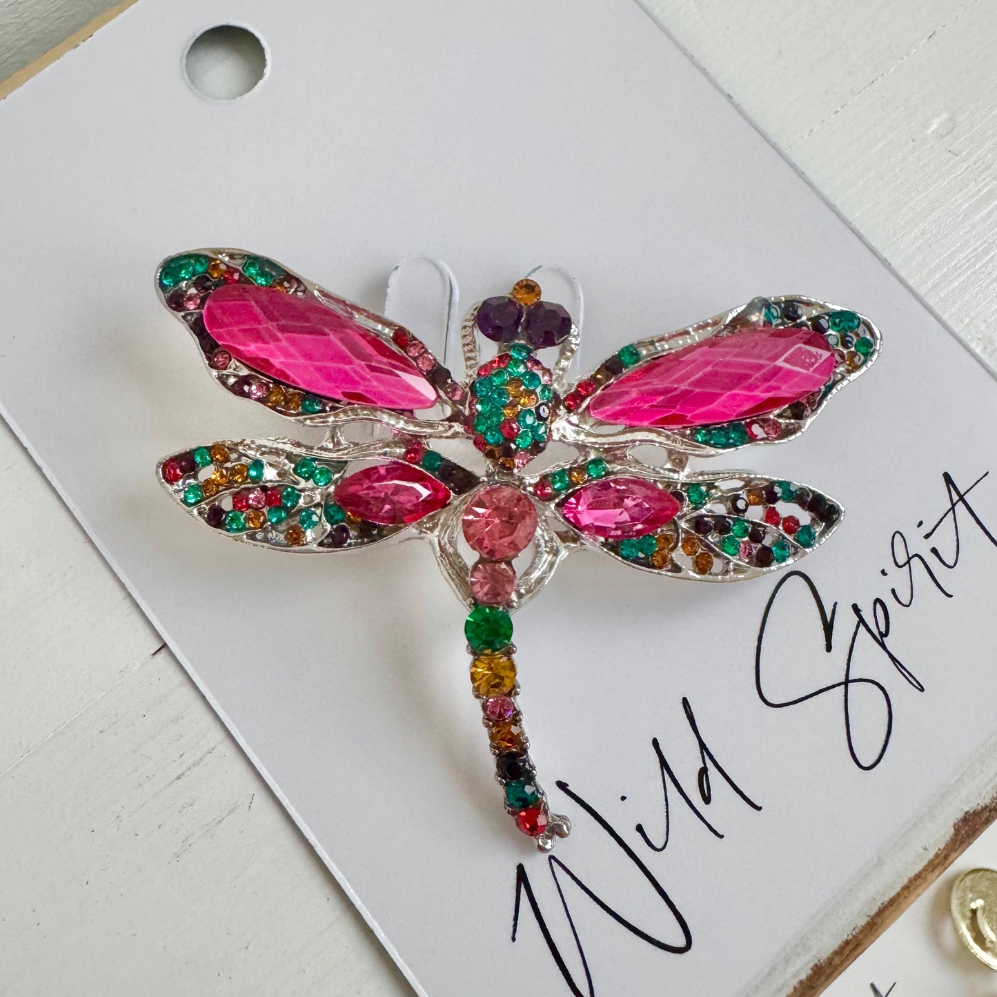 Pink Mix Dragonfly Brooch