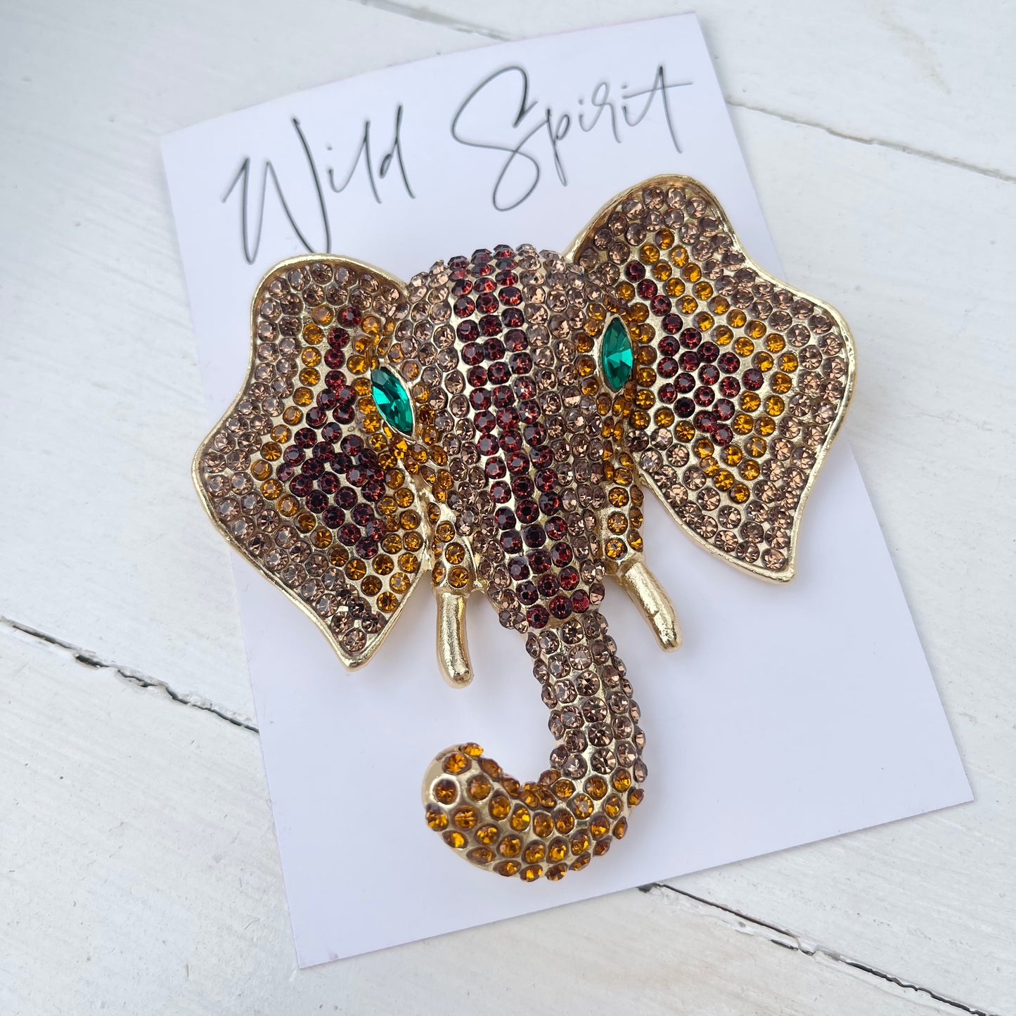 Big Amber Elephant Brooch