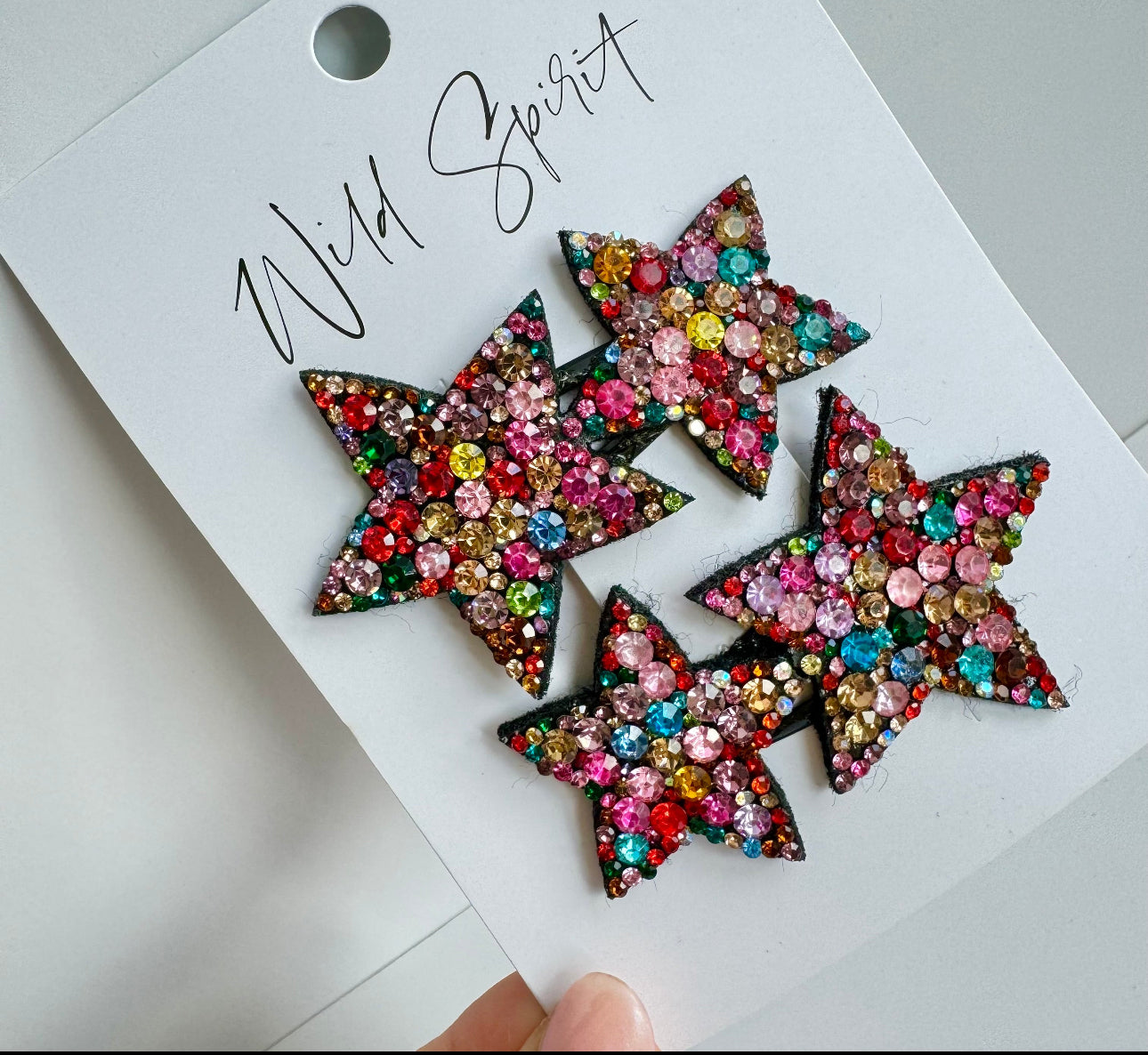 Rainbow Sparkle Star Hair Slides