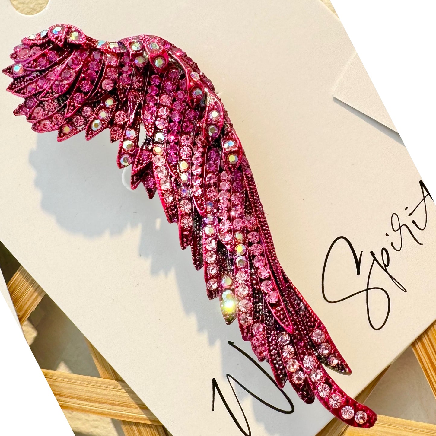 Pink Angel Wing Brooch