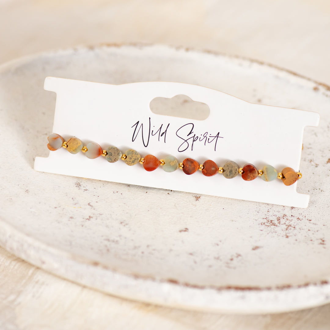 The Shoushan Jasper Mini Heart Bracelet