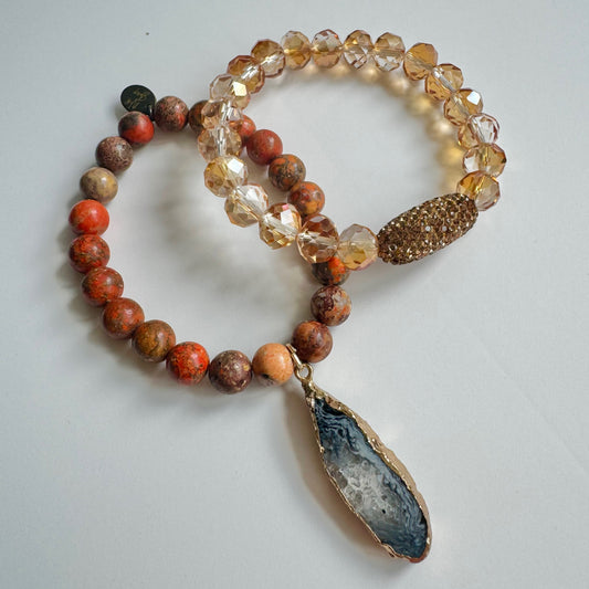 Pumpkin Set of 2 Bracelets
