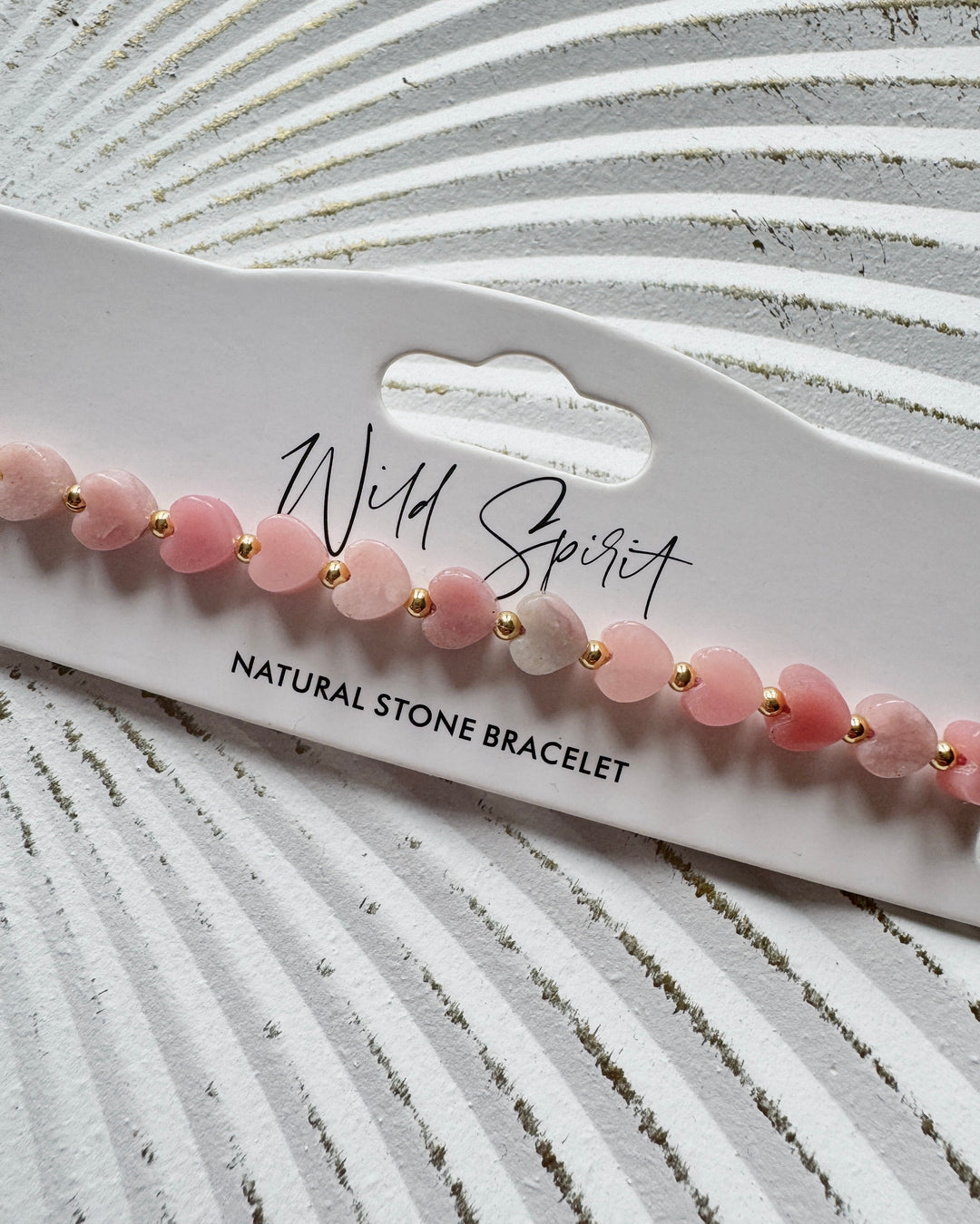 Pink Opal Mini Jasper Heart Bracelet