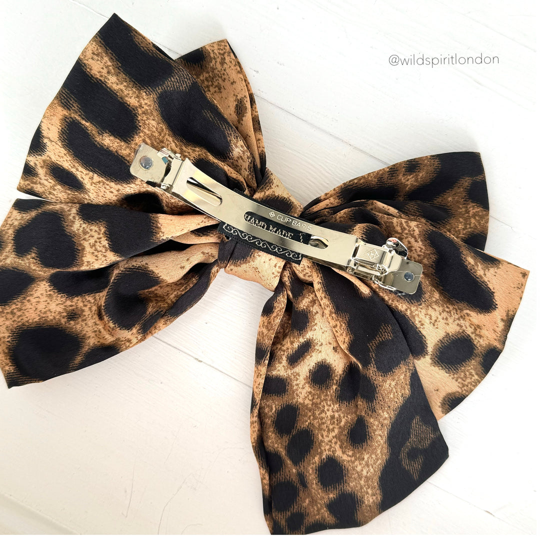 Brown Leopard Print Hair Bow