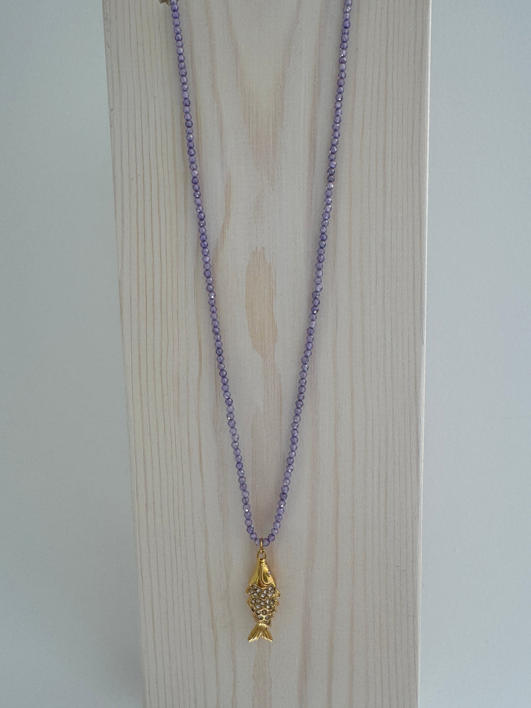 Lilac Shimmerfish Gold Plated Waterproof Necklace