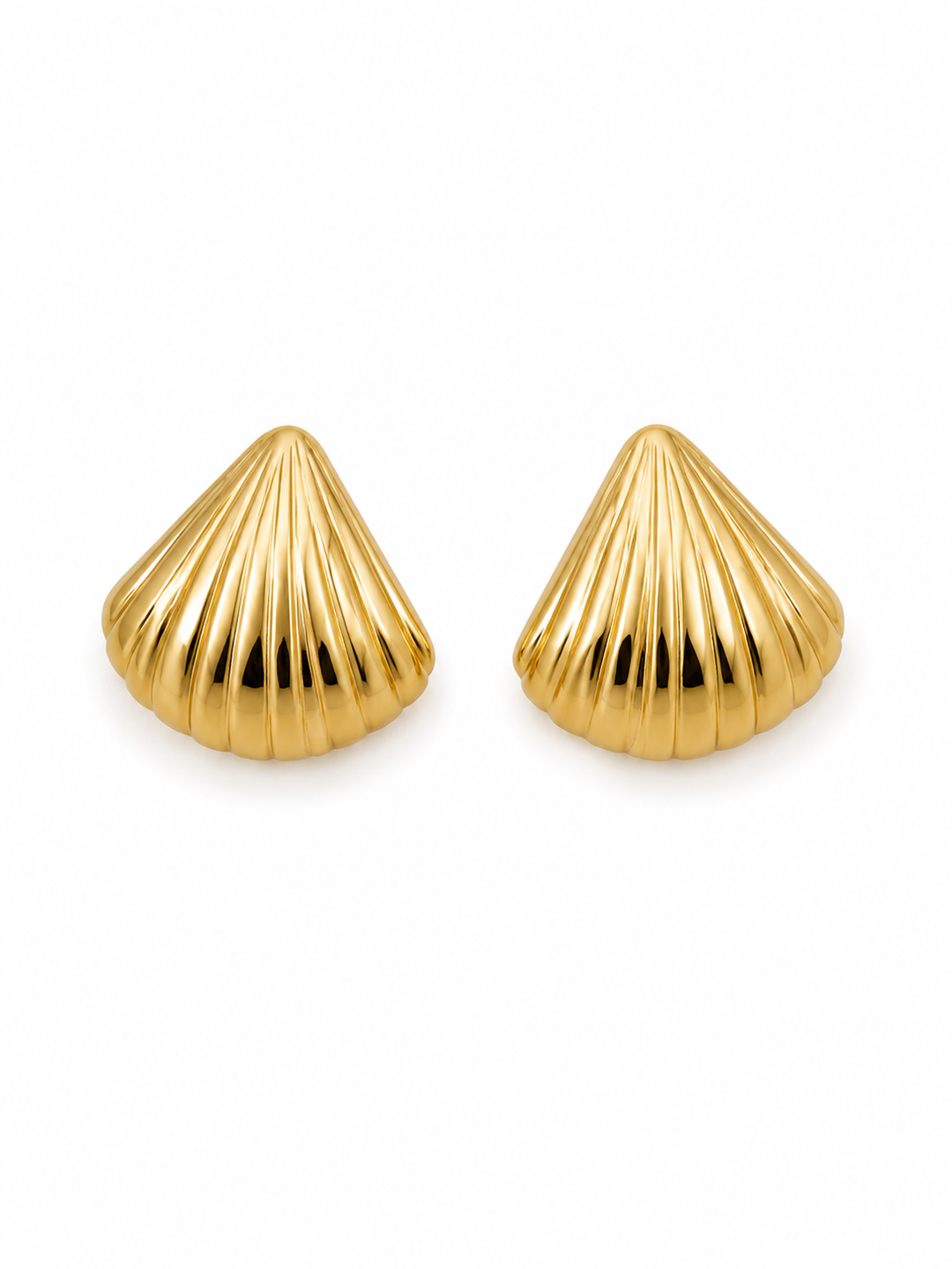Gold Scallop Shell Earrings