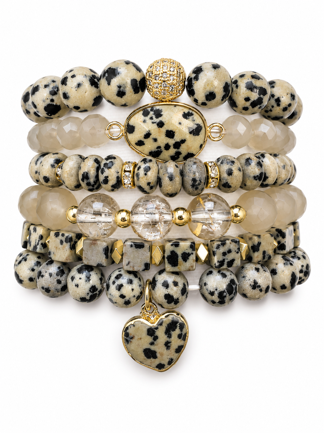 Dalmatian Jasper Set of 6 Bracelets
