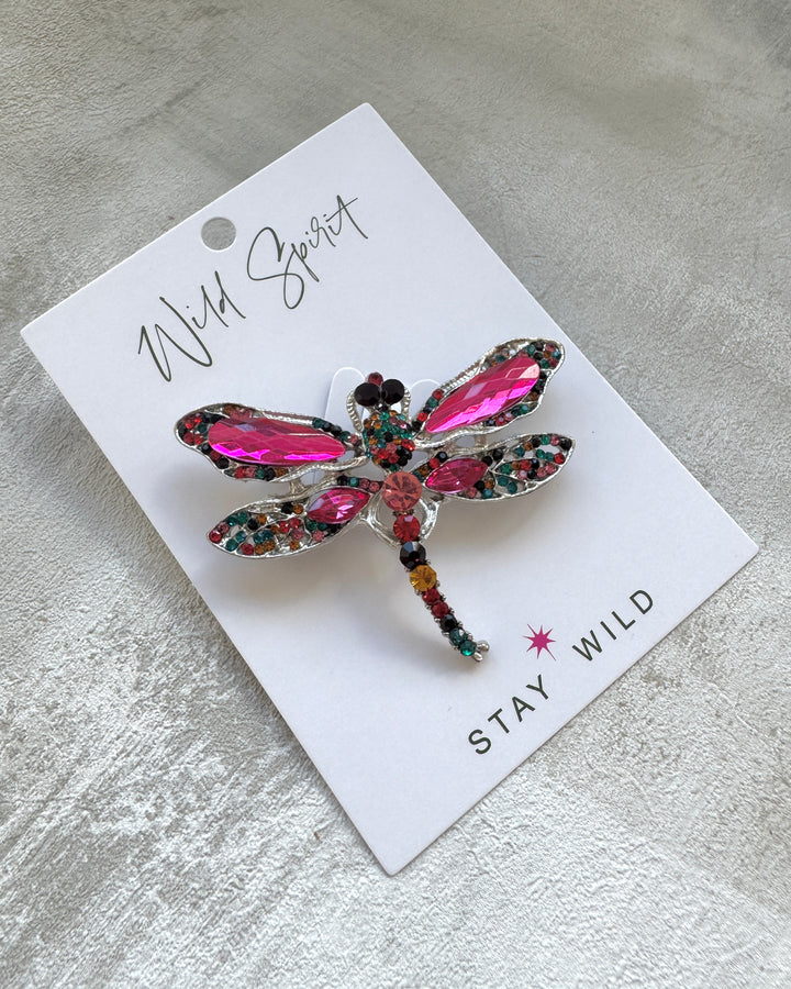 The Pink Mix Dragonfly Brooch