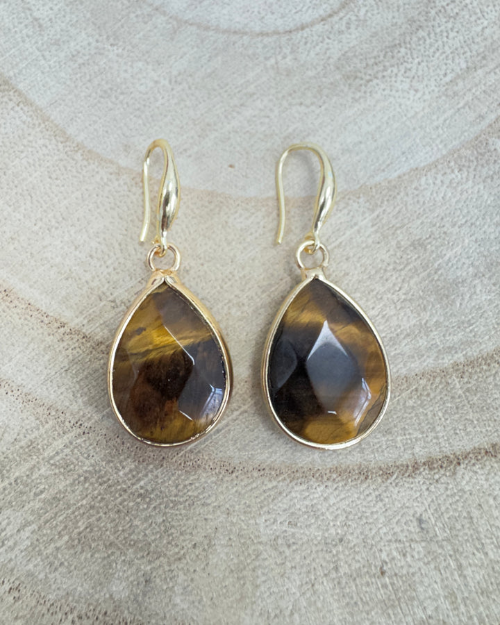 Tiger Eye Drop Earrings