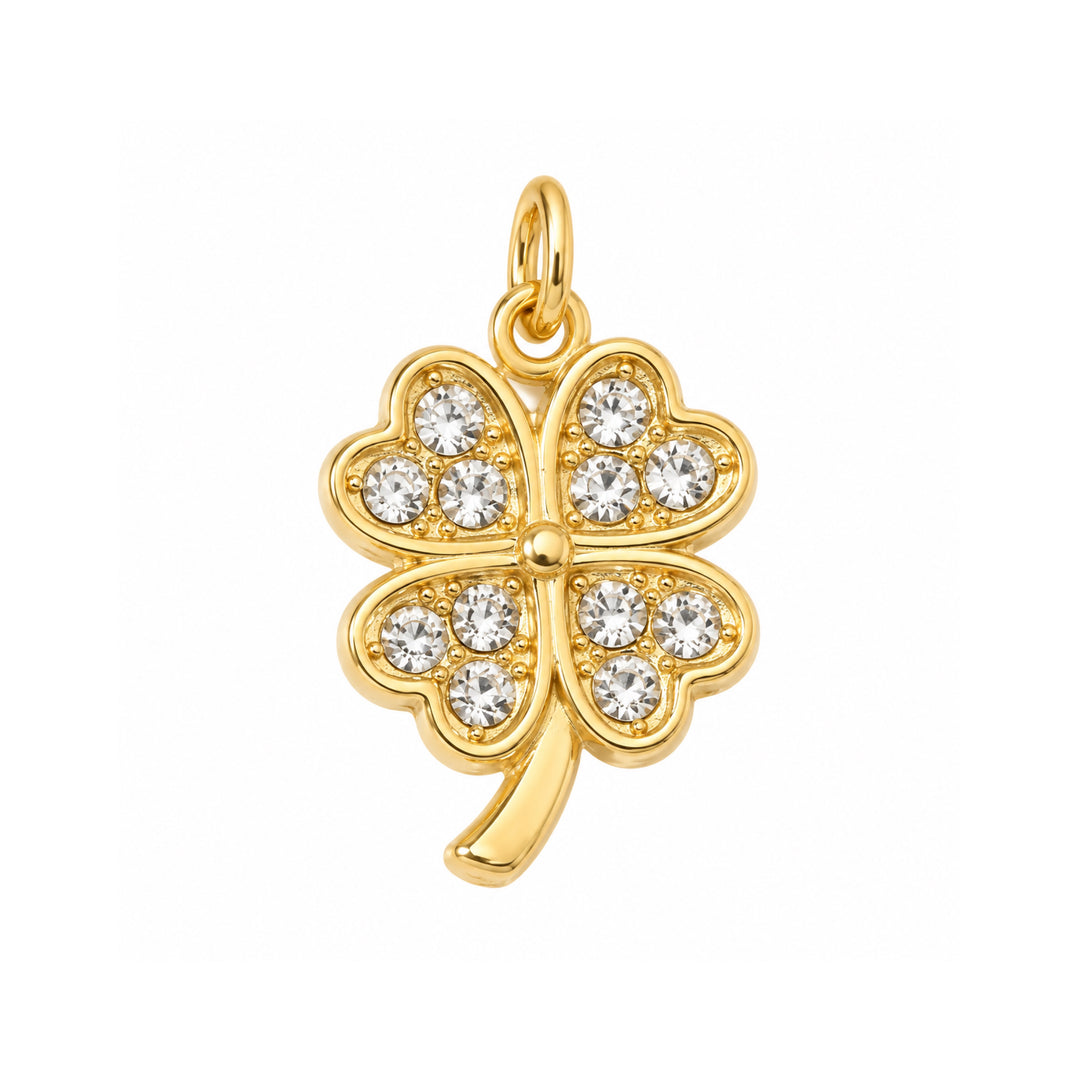 a gold pendant with diamonds on it