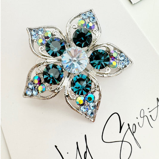 Blue Flower Brooch
