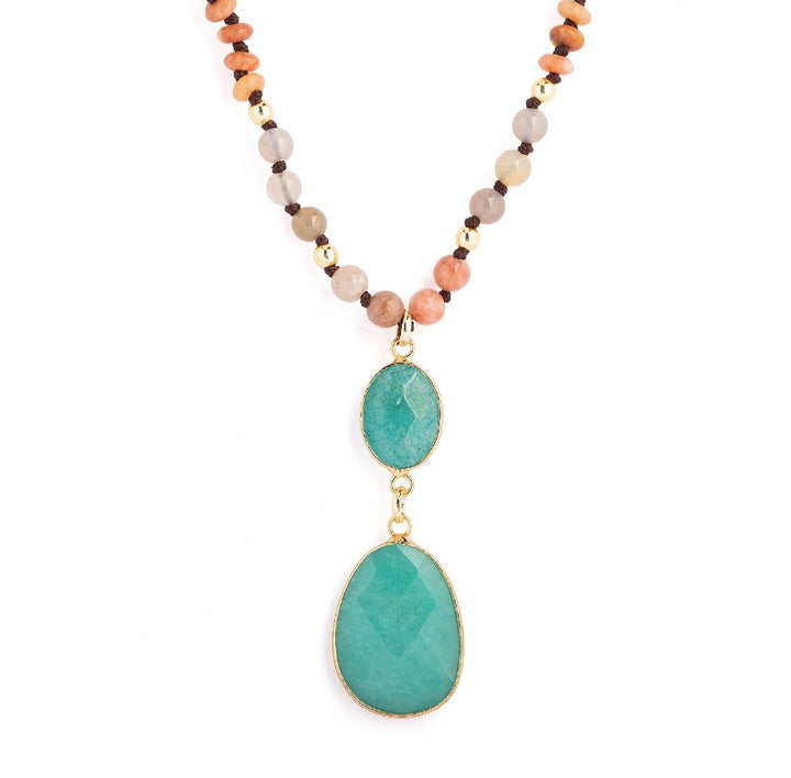 Amazonite Beaded Boho Misty Necklace
