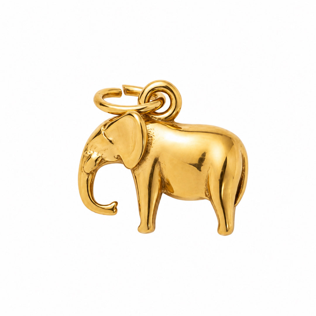 a gold elephant keychain