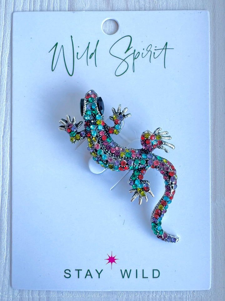 The Multicolour Gecko Brooch