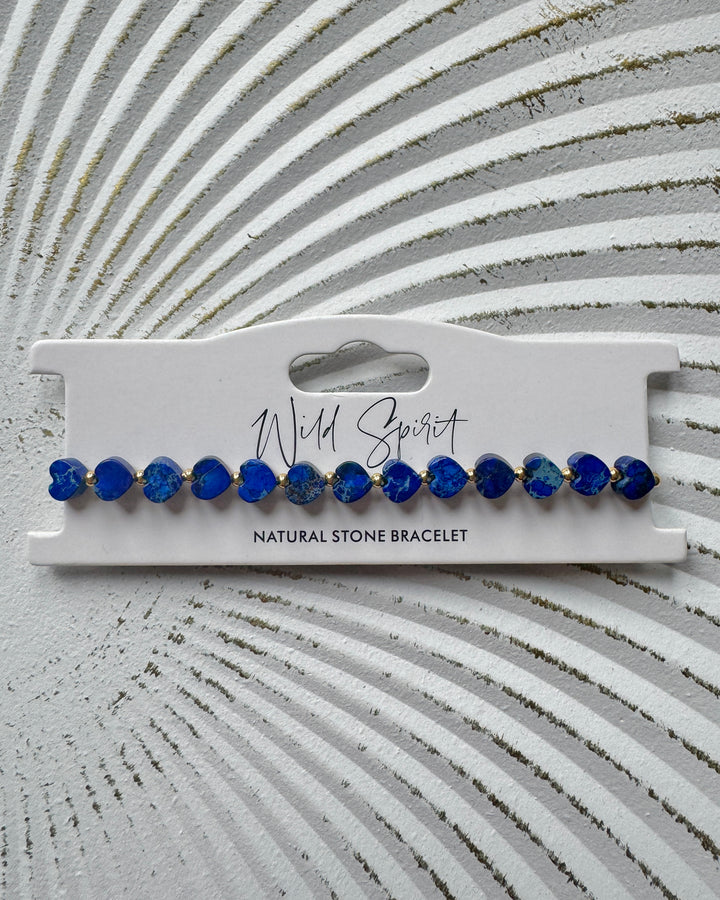 Navy Jasper Mini Heart Bracelet