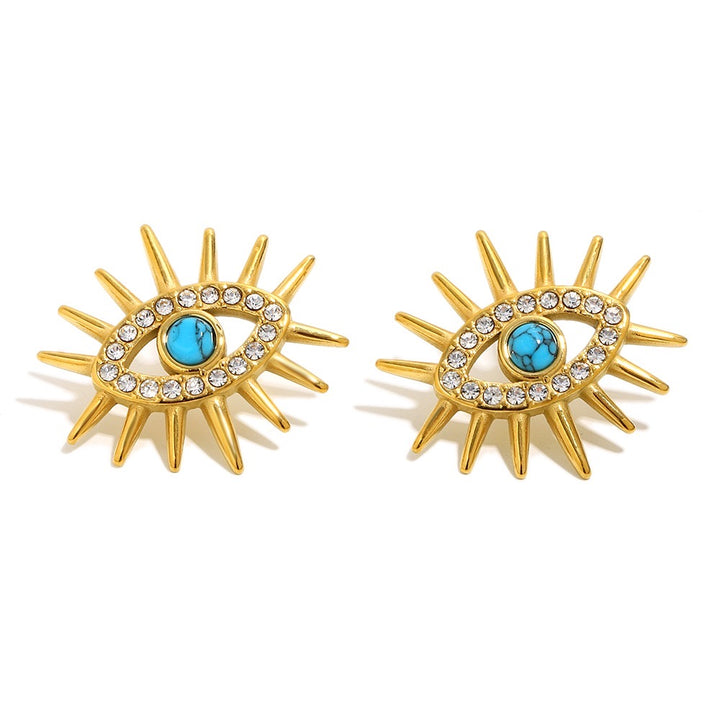 Blue Bling Elara Eye Earrings