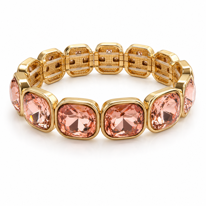 Blush Chunky Square Bling Bracelet