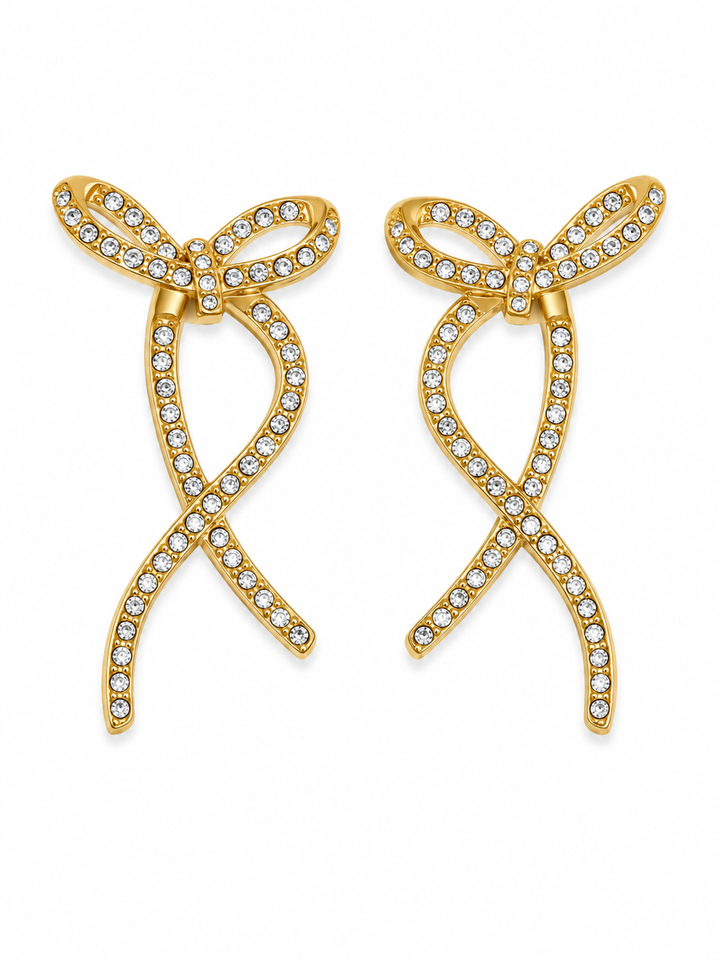 Bling Bow Crystal Earrings