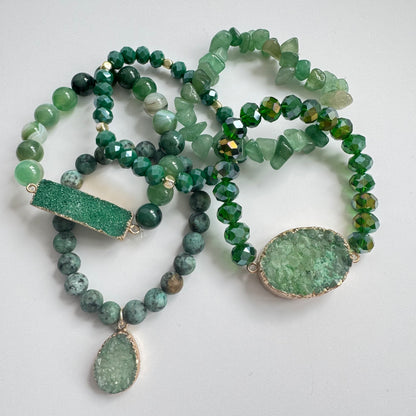 Emerald Set of 5 Bracelets