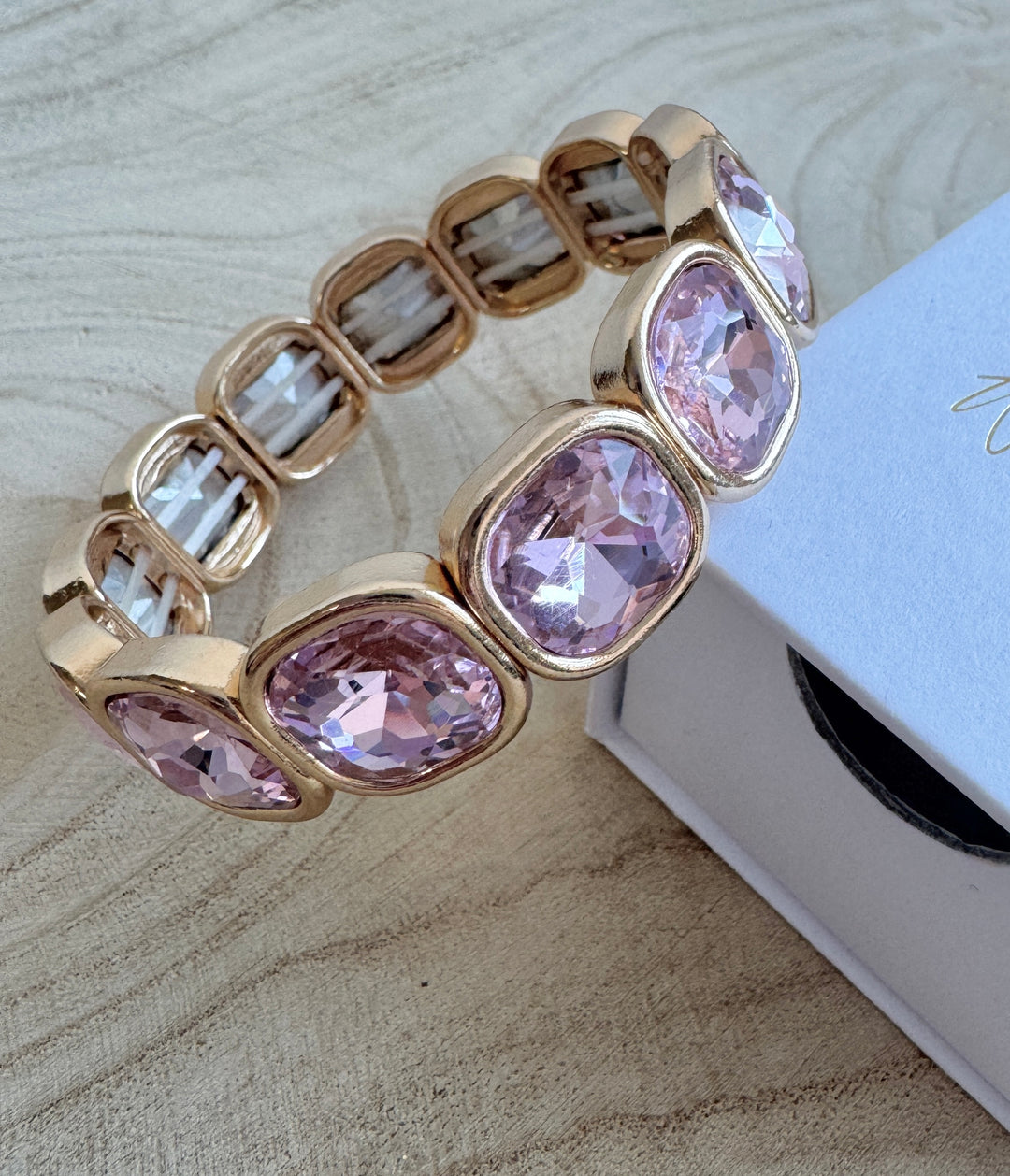 Pink Square Bling Bracelet