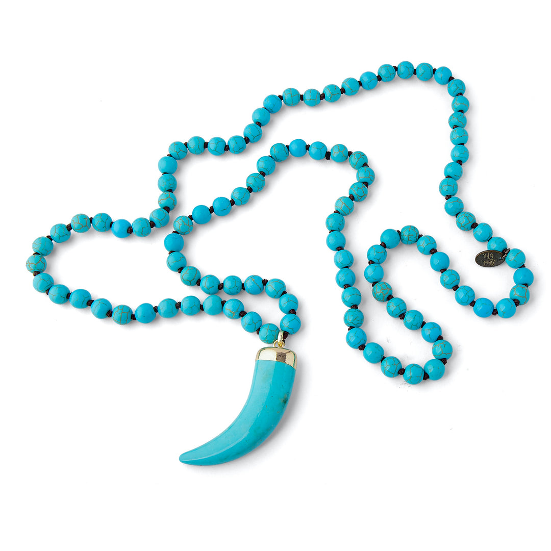 Turquoise Blue Horn  Rixa Necklace