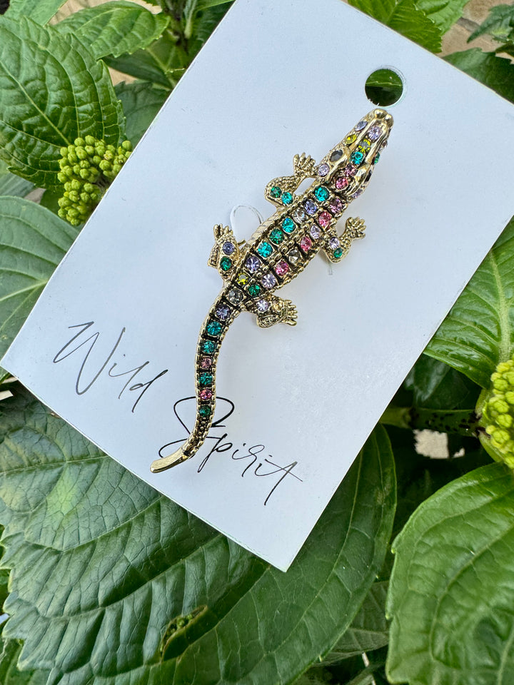 The Rainbow Alligator Brooch