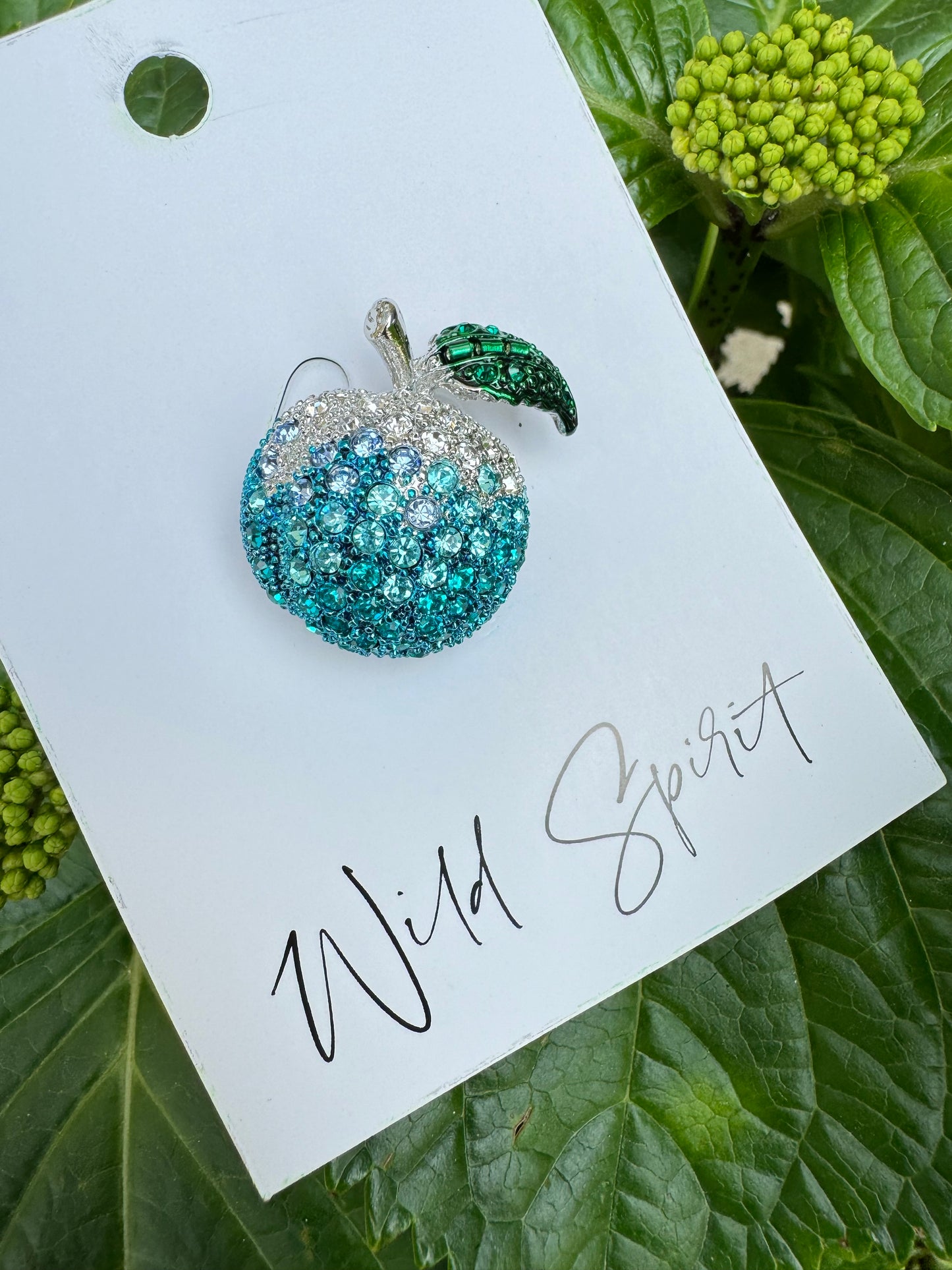 Mini Blue Apple Brooch