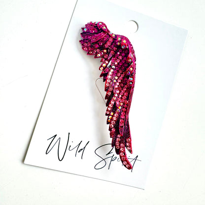 Pink Wing Brooch