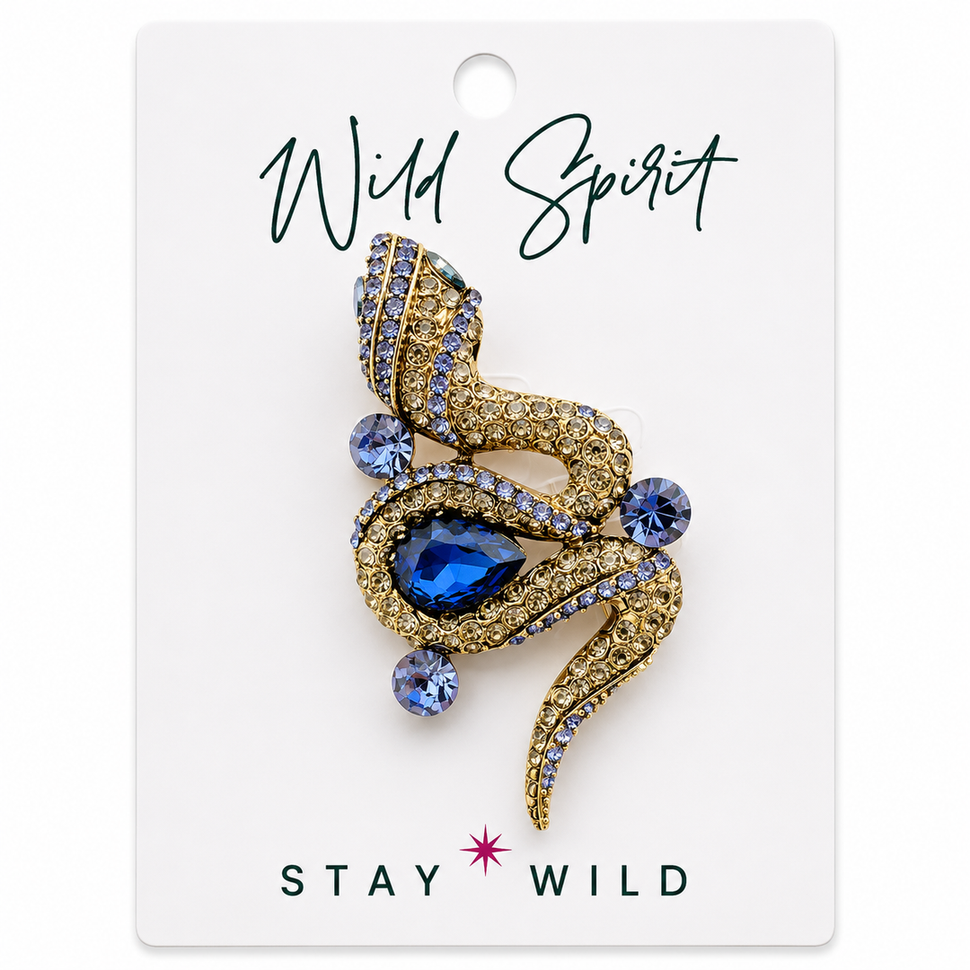 Purple Snake Crystal Brooch