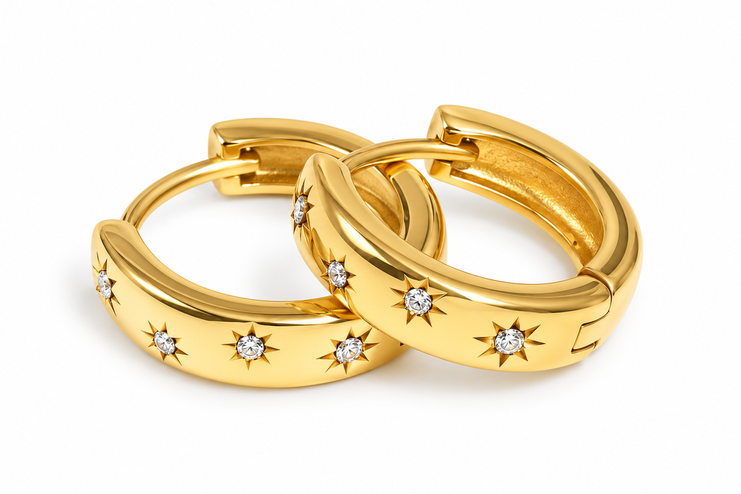 Chunky Star Huggie Earrings