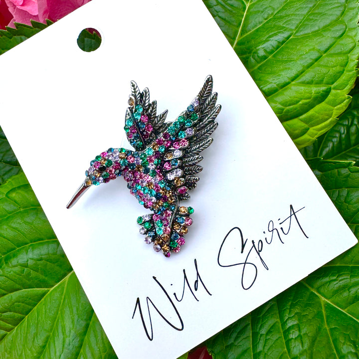 Bejewelled Hummingbird Brooch