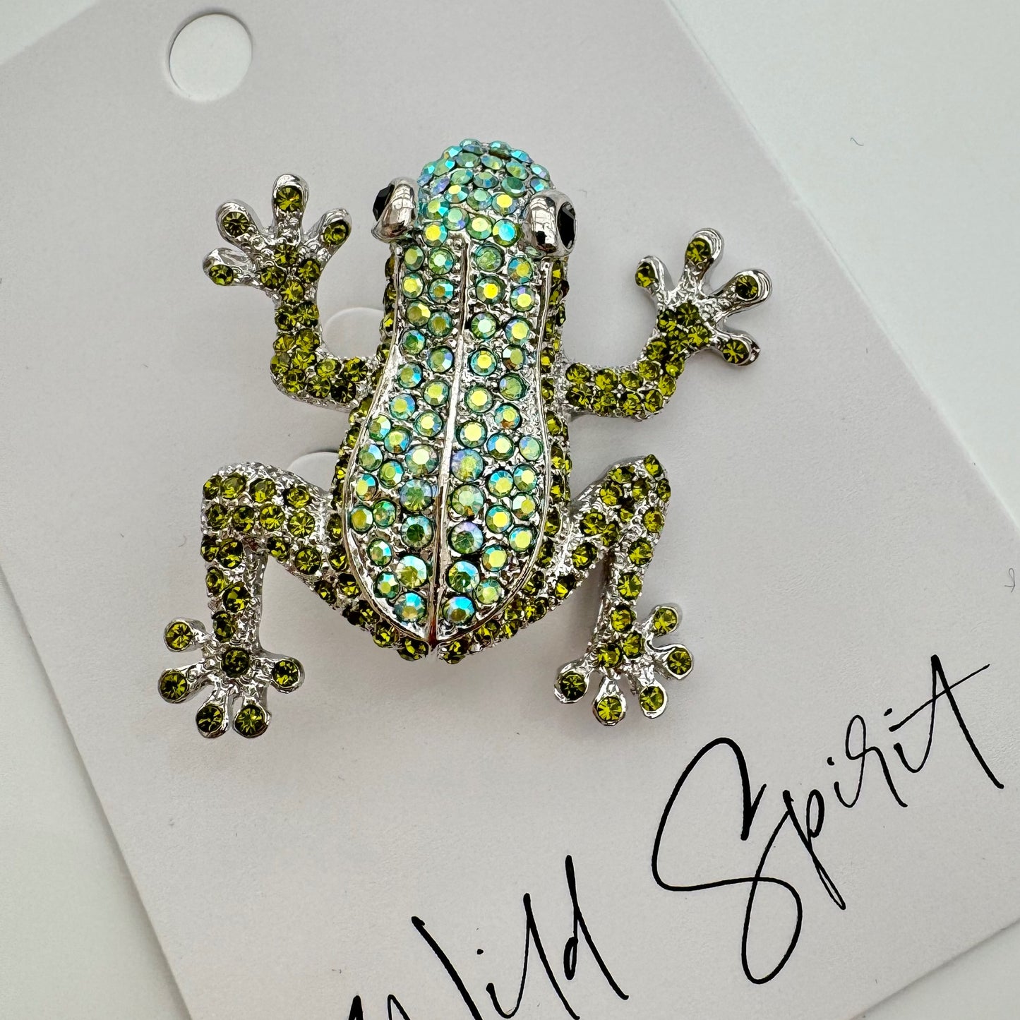 Lime Green Frog Brooch