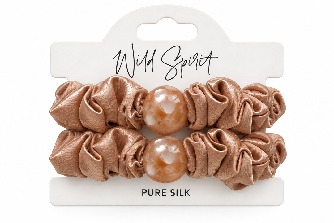 a set of hair ties in a package