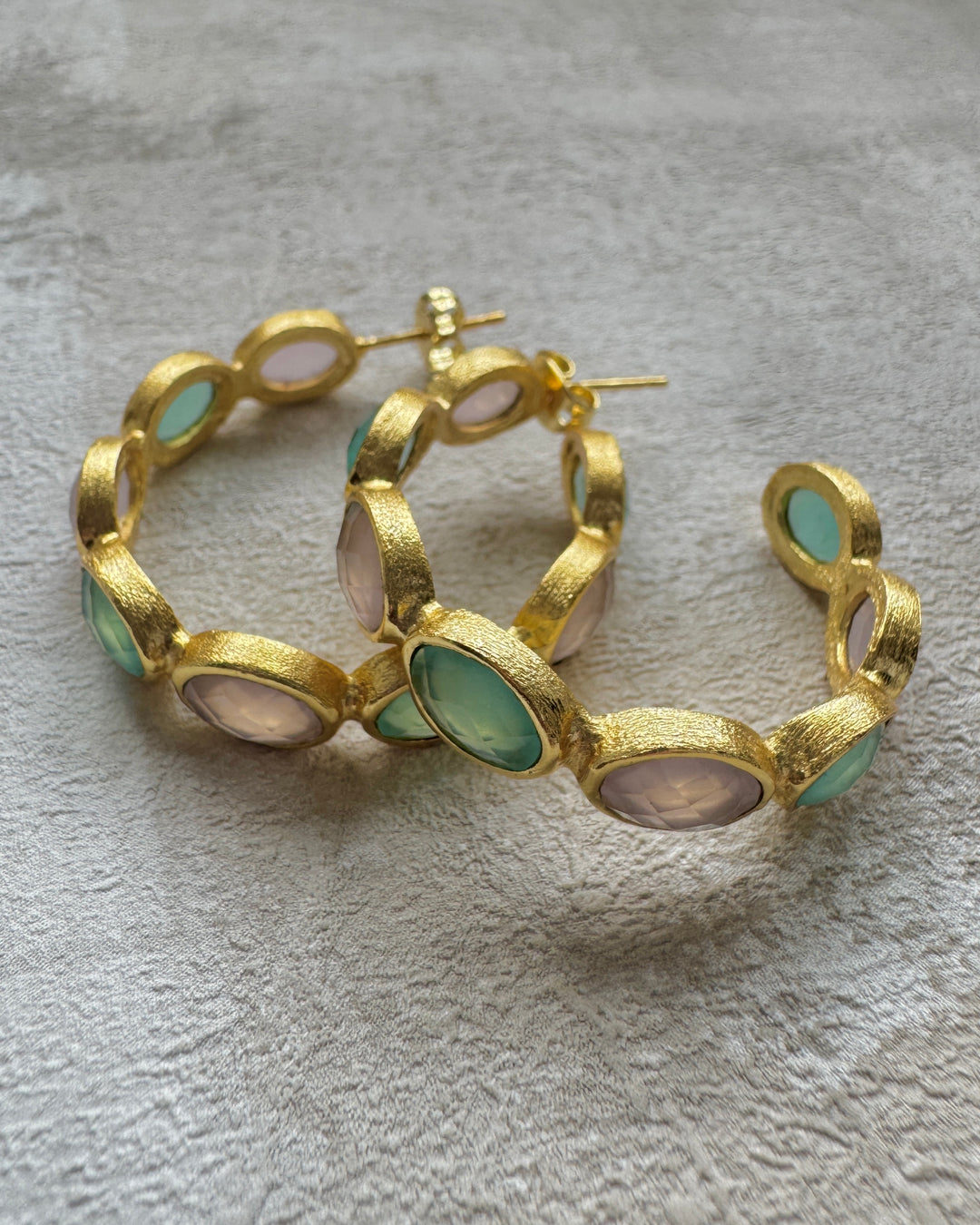 The 'Iris' Rose Quartz & Amazonite Earrings