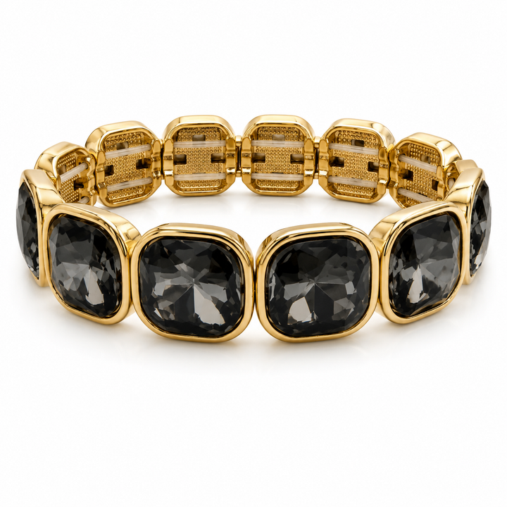 Grey Chunky Square Bling Bracelet