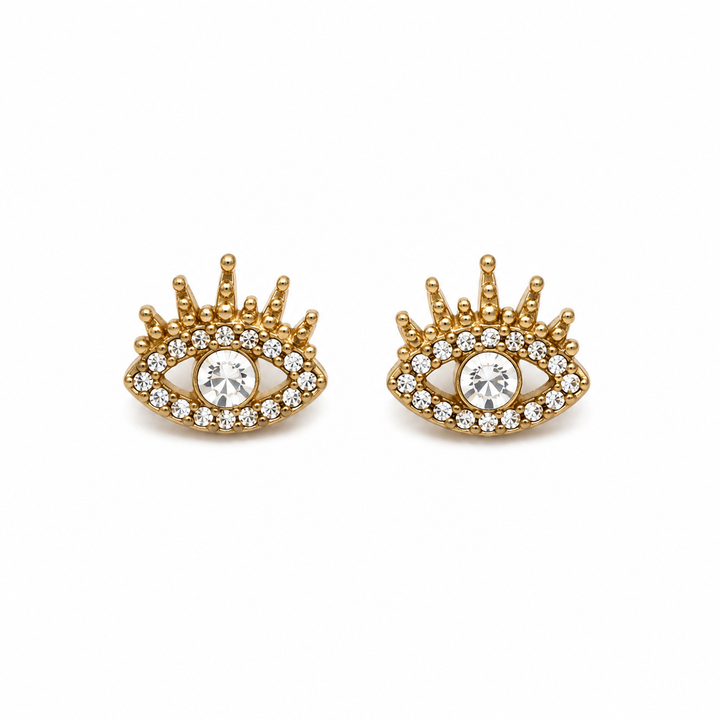Evil Eye Sparkle Stud Earrings
