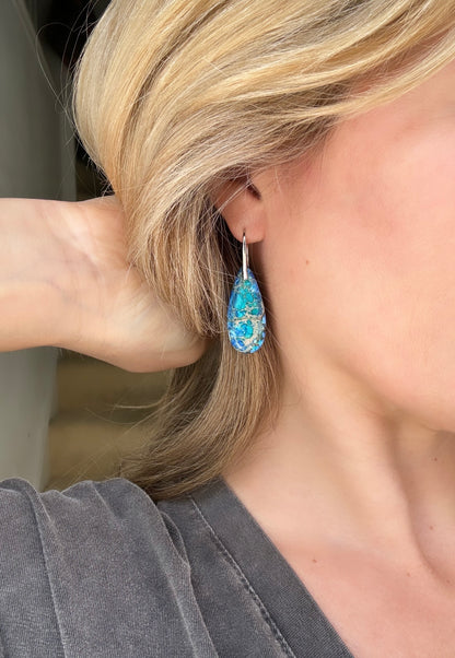 Jasper Earrings - Blue