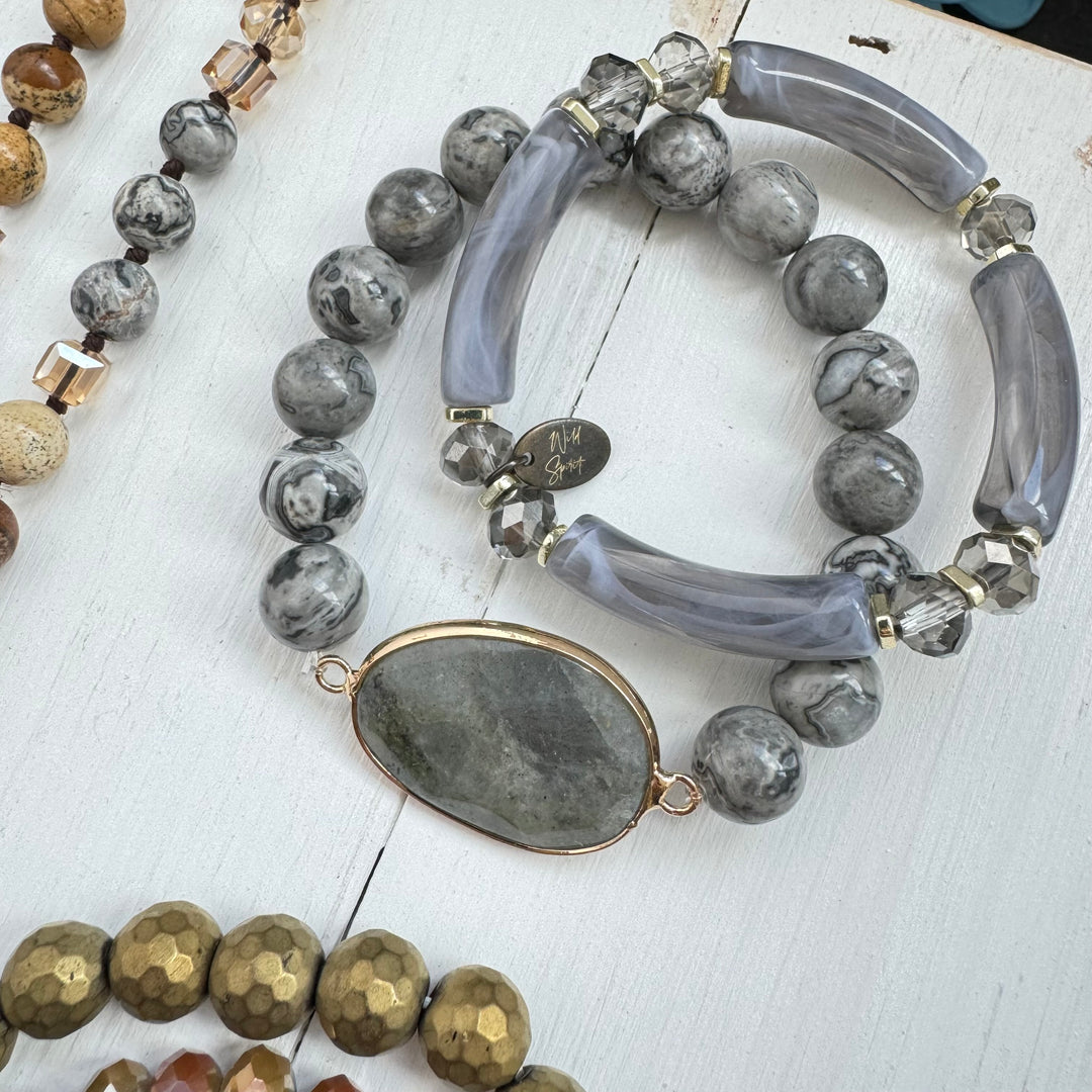 The Grey Smoke Bracelet Stack