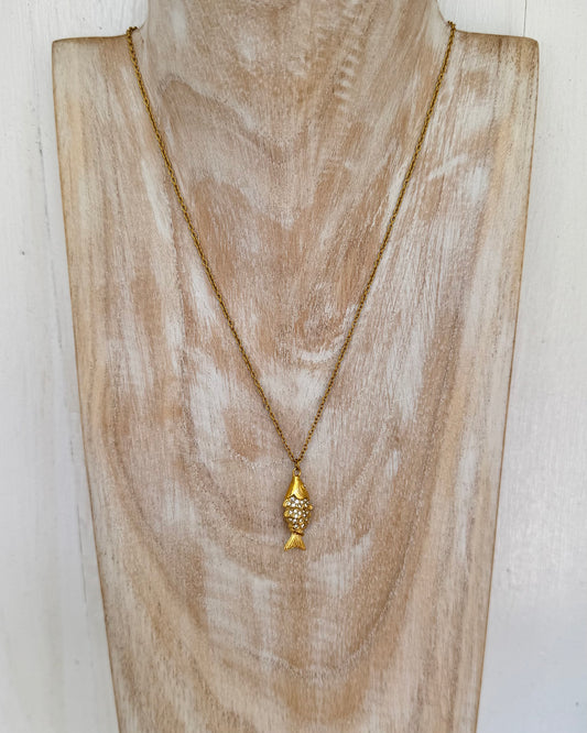 Waterproof Gold Plated Shimmerfish Necklace