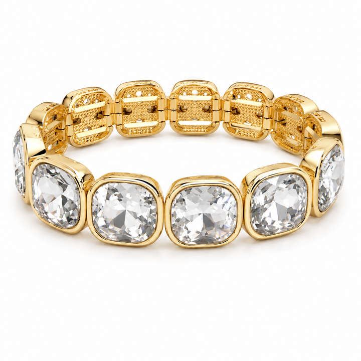 Clear Chunky Square Bling Bracelet