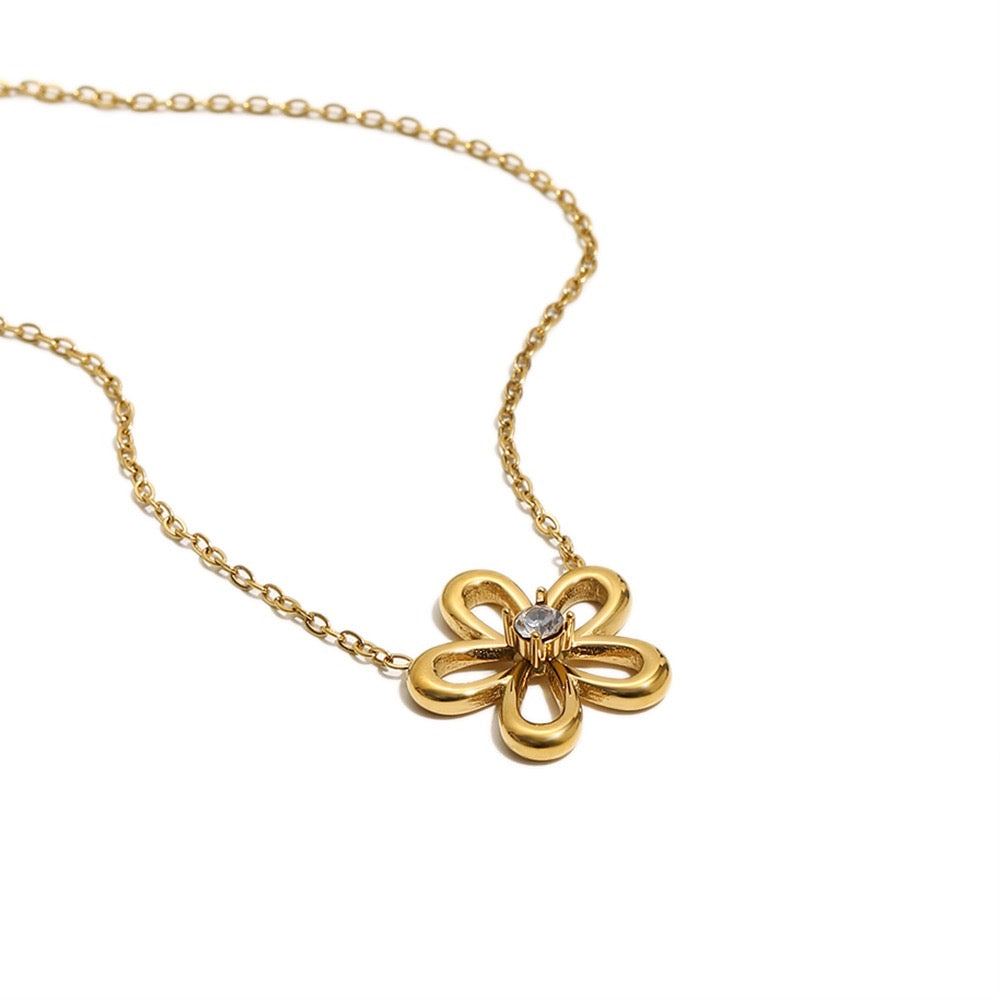 Blossom Flower Gold Chain Necklace