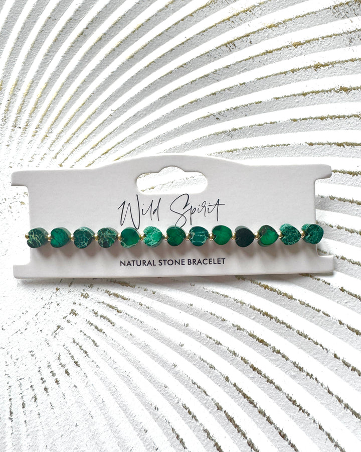 Green Jasper Mini Heart Bracelet