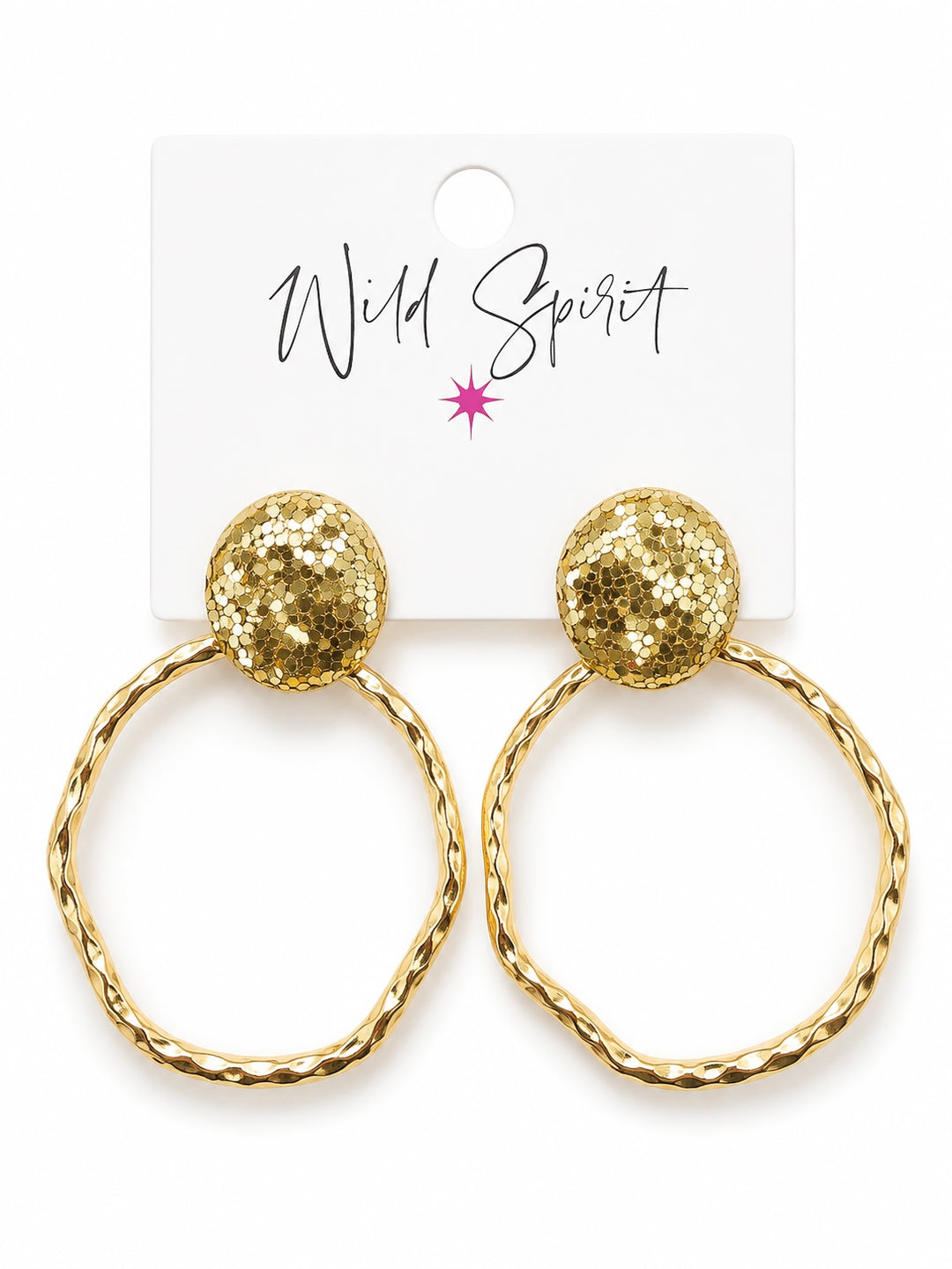 Gold Disco Hoop Earrings