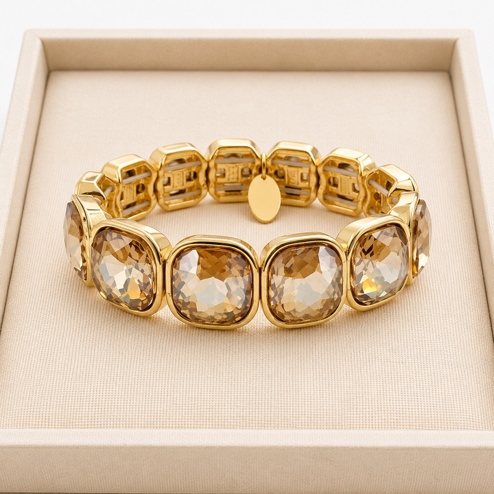 Gold Chunky Square Bling Bracelet