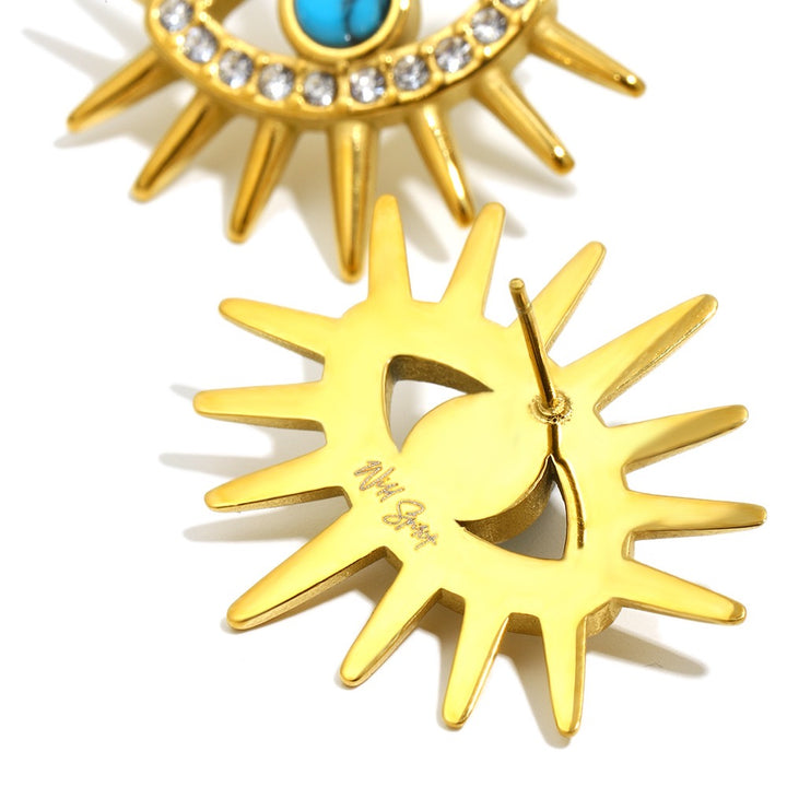 Blue Bling Elara Eye Earrings