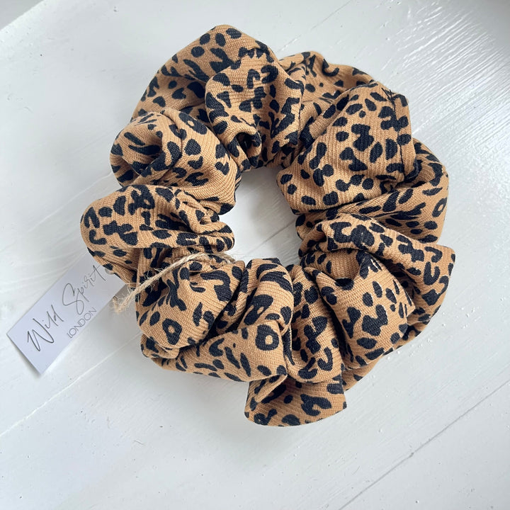 Brown Leopard Print Scrunchie