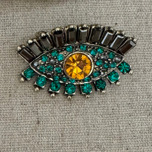 Green Evil Eye Brooch