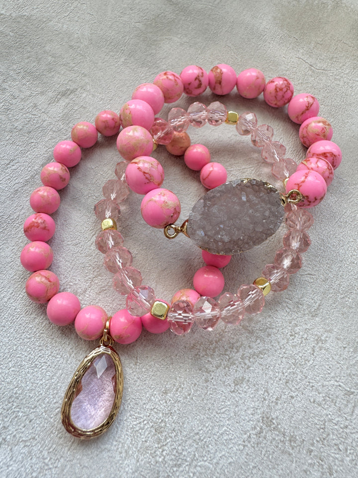 The Pink Bracelet Stack